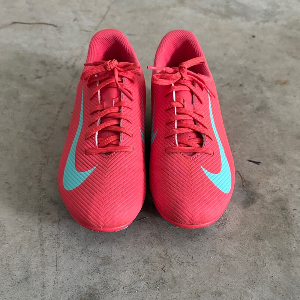 Nike Coral and Teal Sports cleats